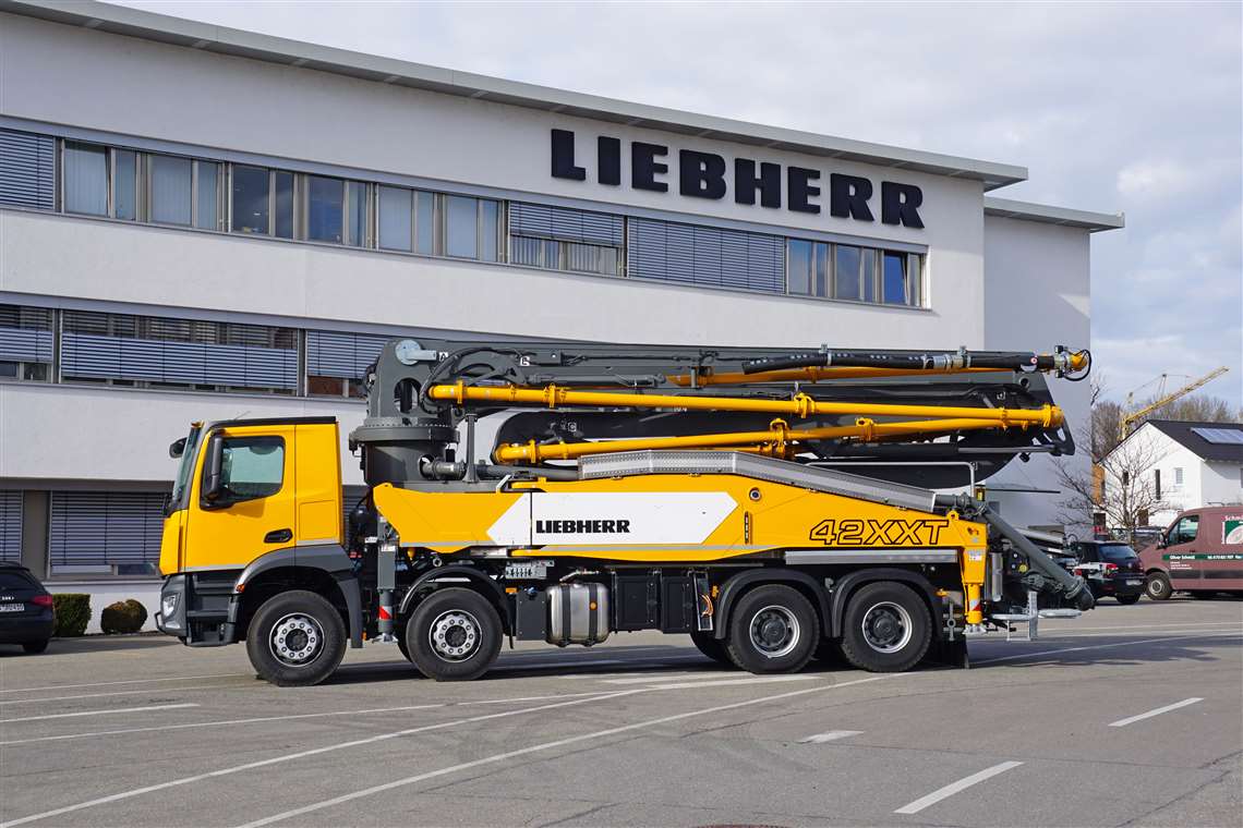 BPU's Liebherr 42 M5 XXT truck mounted concrete pump