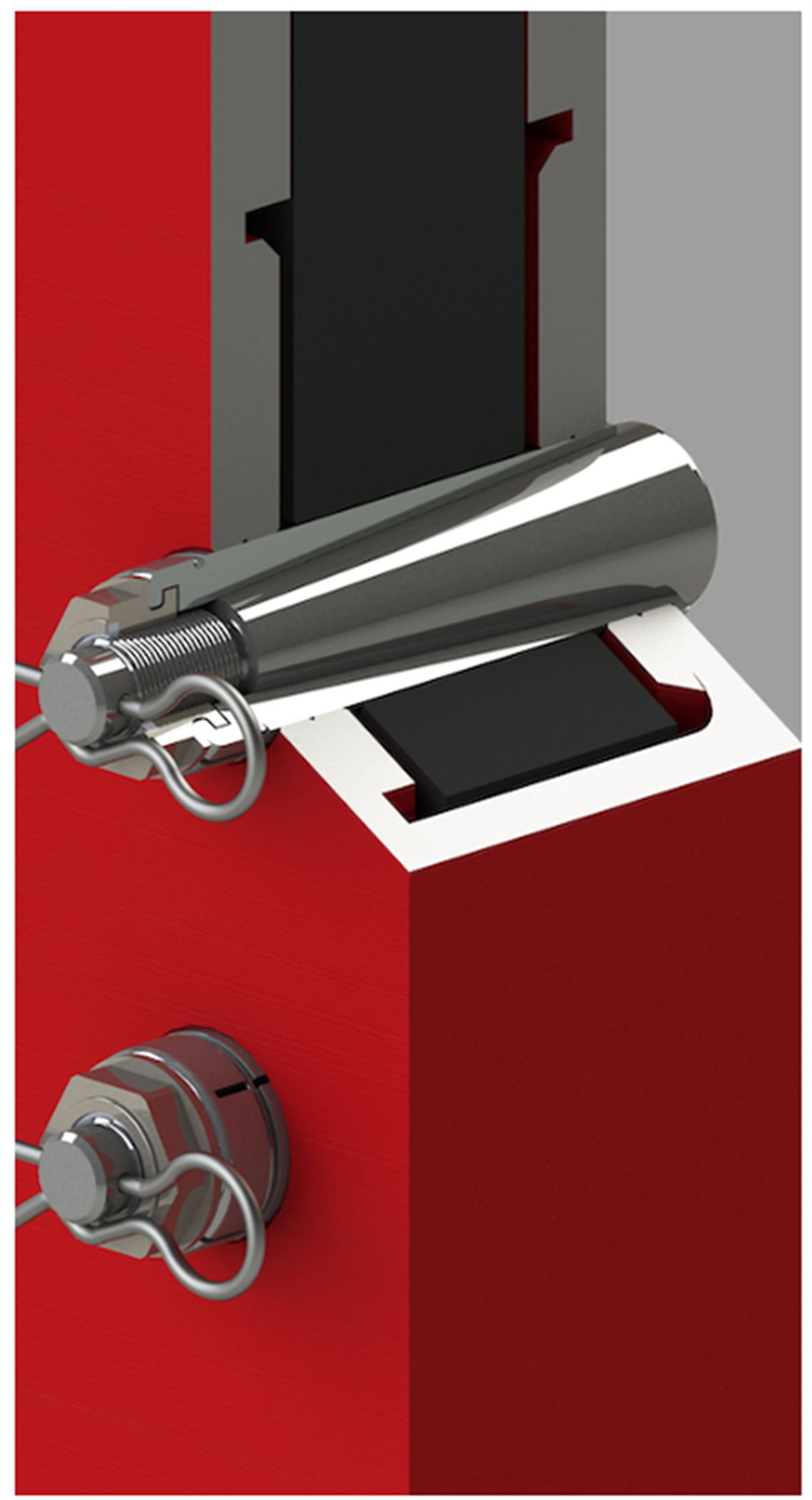 Bondura's PIN is designed to  fit tower crane components  together quickly. 