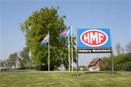 HMF logo sign in grass outside factory