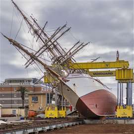 Europa over on its starboard side