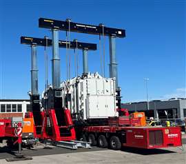 Enerpac SBL600 set up to receive the 176 tonne transformer for its onsite move