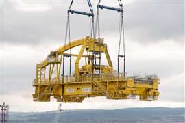 yellow polar crane structure made by APCO Technologies in Switzerland