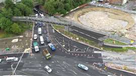 The new Spence Lane bridge being installed for Leeds City Council