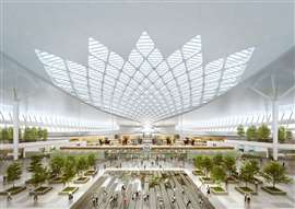 flower shaped roof lights in the new terminal building