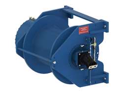 Siebenhaar hoist winch with hydraulic motor on one end and the rest of the mechanism on the other end