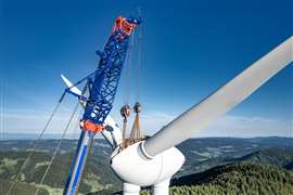 MSG Liebherr LTM 1650-8.1 with short lattice extension and boom tip