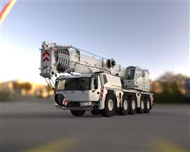 The 68.7 metre boom Grove GMK5150XLe telescopic boom wheeled mobile crane with hybrid drive