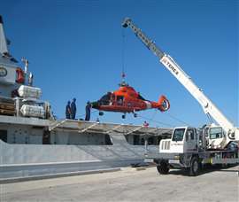 Lifting a helicopter for the Coast Guard at Key West