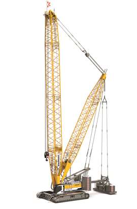 Liebherr will unveil a battery-electric version of its 300 tonne capacity LR 1300 SX crawler crane at bauma 2025