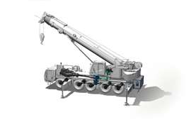 Liebherr 150 tonne hybrid all terrain crane drivetrain