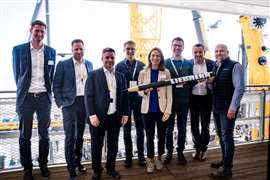 Lineup of people from AG Transport and Liebherr