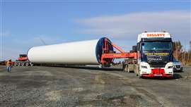 Tower section on a Nooteboom clamp trailer.