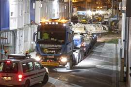 backing the MAN tractor in for unloading