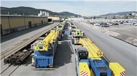 Die neuen Sany-Krane in den Farben Havator und Crane Norway.