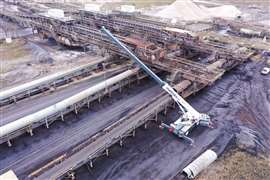 Liebherr RT crane from the Wasel fleet at work in Germany