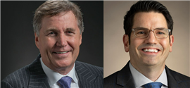 Andrew Bonfield（左）将于 2026 年 10 月 1 日退休，Kyle Epley（右）将接任首席财务官一职。（图片：卡特彼勒）