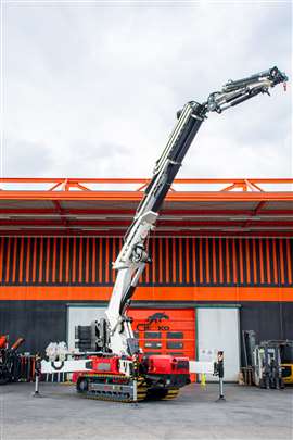 first two articulating sections opened out on the Jekko JF1050, new in May 2026