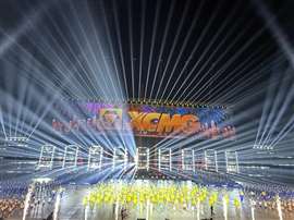 Dancers at the conclusion of the launch event for XCMG's 8th International Customer Festival (Image: KHL Group)