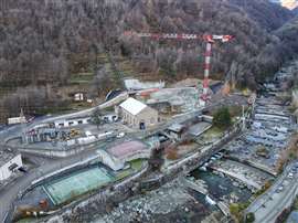 Reconstrucción de la central hidroeléctrica Hône 2 en el Valle de Aosta, Italia. Foto: Manitowoc