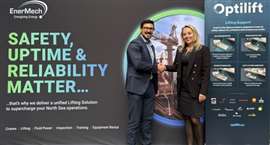 Daniel Collins, SVP Lifting Solutions, EnerMech and Camilla Nylund, Managing Director, Optilift Photo: EnerMech