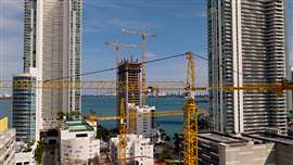Morrow Equipment's Liebherr tower cranes in Florida, USA. Photo: Morrow