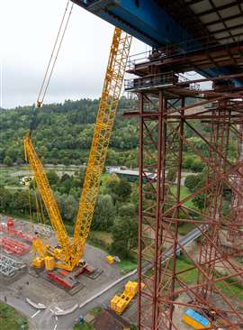 Construction of the Hochbrücke Horb Photo: Liebherr