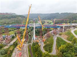 Construction of the Hochbrücke Horb Photo: Liebherr