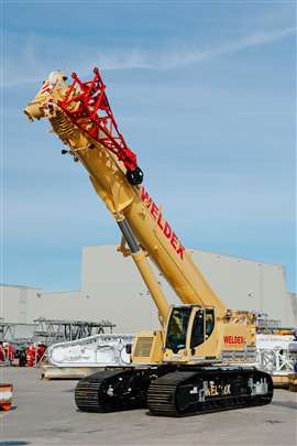 New Liebherr LR 1150 telescopic boom crawler crane in Weldex colours