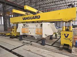 Vanguard used telescopic hydraulic gantry systems to install a press for Isuze in South Africa
