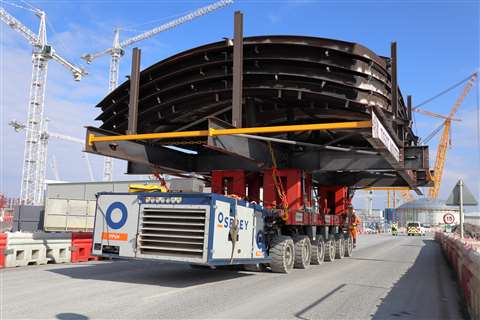 Osprey SPMT at work on the Hinkley Point C nuclear power station construction project