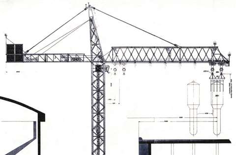 Design study of the giant Peiner SK20000 with 385 tonne capacity at 50 metres radius for a nuclear power plant project in 1978