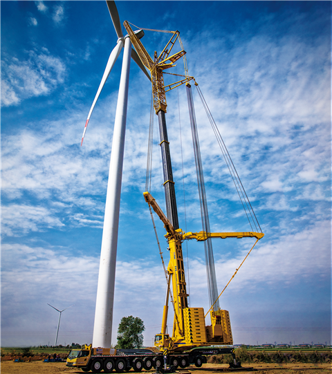 yellow XCMG all terrain crane