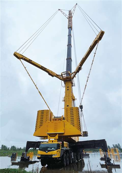 yellow XCMG all terrain crane