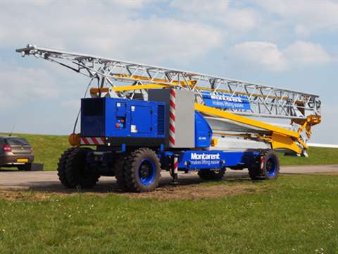 A Montalift self erecting crane