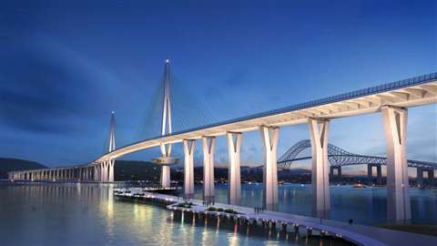 Artist's impression of the Fourth Panama Canal Bridge 