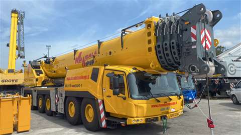 grove all terrain crane headed to sicilty for crane rental company