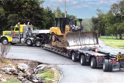 Goldhofer’s STZ-VL4 (3+1 axles) lowboy semi-trailer with a flip axle