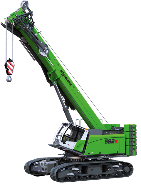 Sennebogen green telescopic boom crawler crane model 683 E