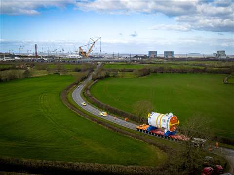 EDF's reactor vessel on Osprey's Scheuerle SPMT