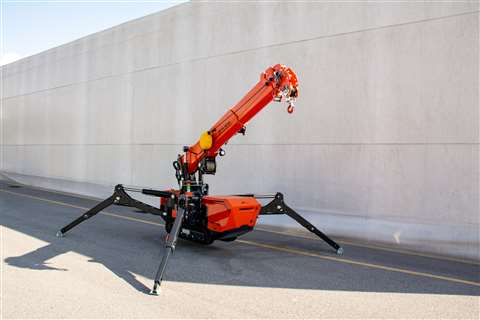 orange Jekko mini crawler crane