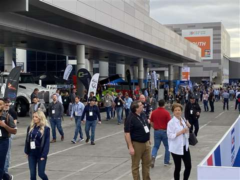 The crowds start to build at ConExpo 2023 in Las Vegas, US.
