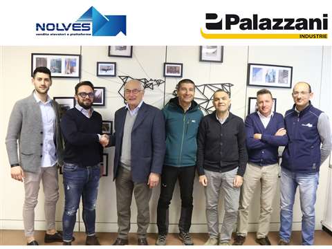 Nolves and Palazzani Industrie managers shake hands on the distribution deal
