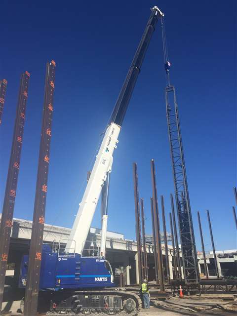 Two 130-ton capacity Tadano Mantis GTC-1200 cranes are a part of SGL Constructors’ crawler crane fle