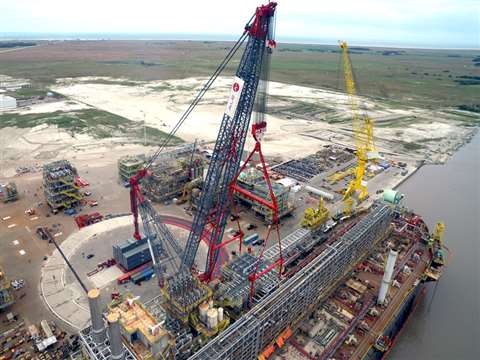 ALE claimed the world's heaviest onshore lift in 2017 with this FPSO job in Brazil weighing more than 3,000 tonnes