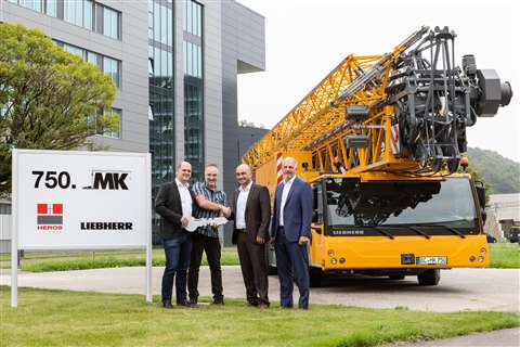 The 750th MK series crane built by Liebherr is handed over to Heros Kraanverhuur