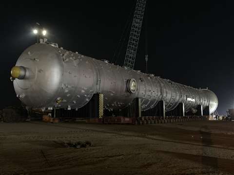 Crude column ready for roll on in Hazira