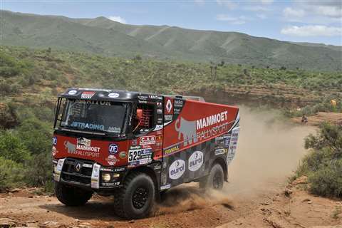 The Mammoet Rallysport team was challenged by sandy and rocky terrains with steep inclines