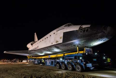 Sarens/Rigging International transported the U.S. Space Shuttle Endeavour on it final mission, a 14.