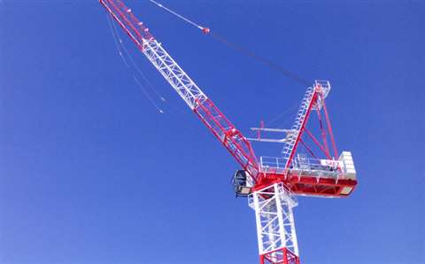 Saez SL 240 luffing jib tower crane new from the Spanish manufacturer in June 2015
