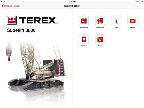 The Cranes Expert app offers customers information about Terex cranes in a digital format including 